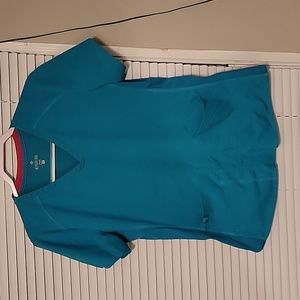 Worn teal med couture scrub top size M